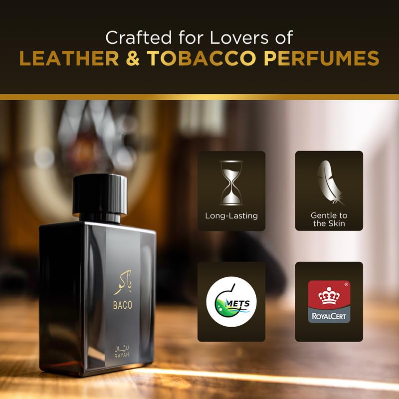Luxury Tobacco Leather Men’s Eau de Parfum 100ml - Long Lasting Saffron Amber Patchouli