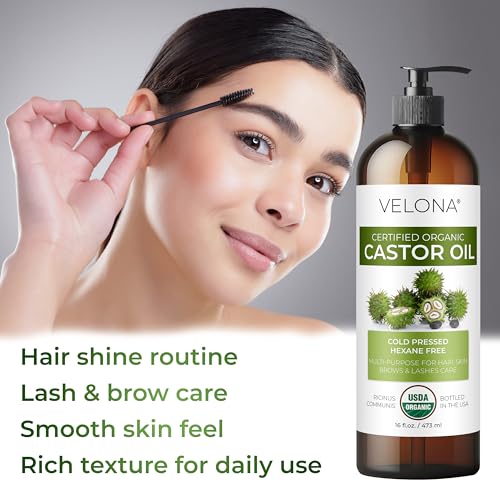 Velona USDA Organic Castor Oil - 64oz Cold Pressed & USP Grade Organic Castor Oil