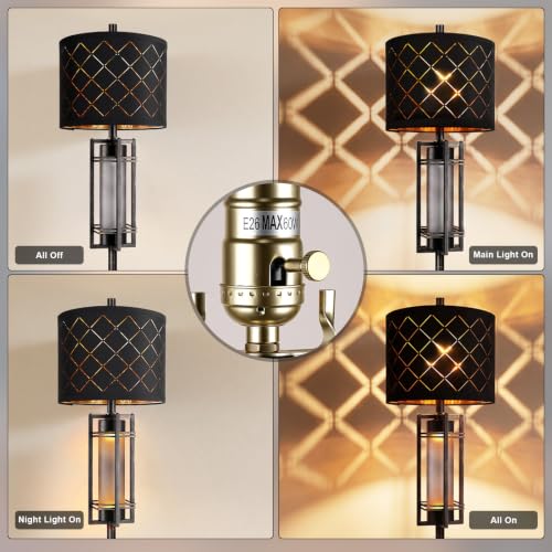 74-Inch Modern Floor Lamp with Nightlight - Black Metal Tall Standing Lamp, Stable Base