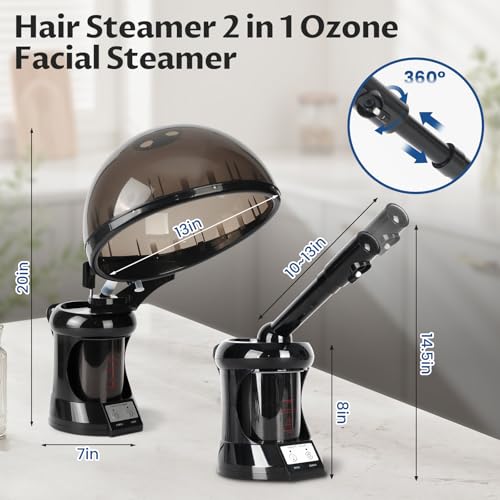 Lailelaodi 2-in-1 Hair and Face Steamer with Aromatherapy - Portable Tabletop Personal Care