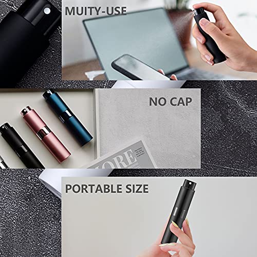 Lil Ray Matte Black 8ml Refillable Perfume Atomizer 14pcs Portable Spray Bottles