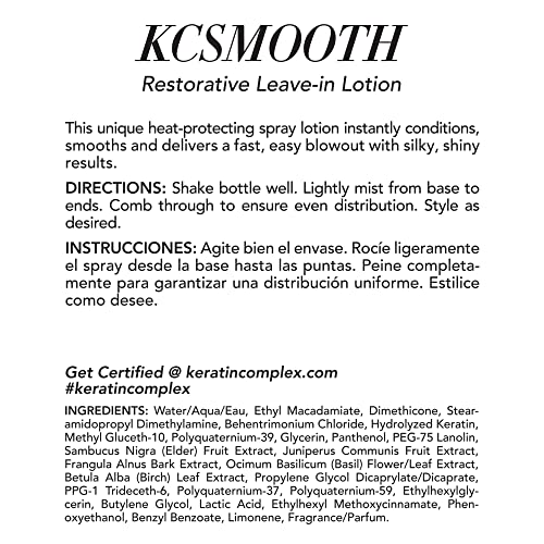 Keratin Complex Restorative Leave-In Lotion for Blow Drying 5oz - Heat Protectant & Smoothing