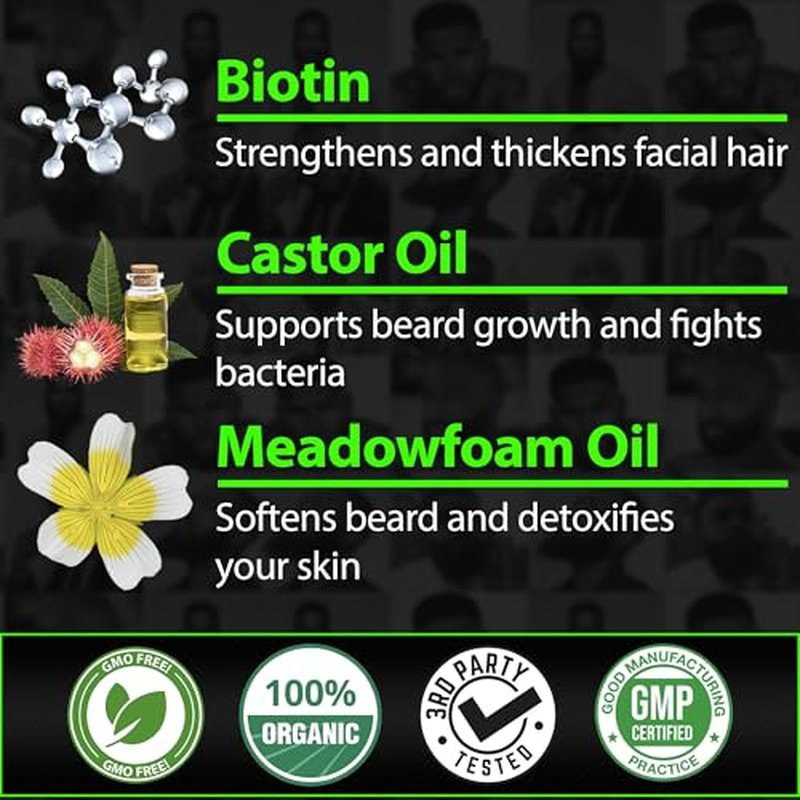 Biotin Beard Balm for Men - 2X Thickening for Beard and Mustache - Organic Mustache Wax with Castor Oil & Meadowfoam ? Hydrating Facial Hair Growth Balm & Leave-In Conditioner (Pack of 2)
