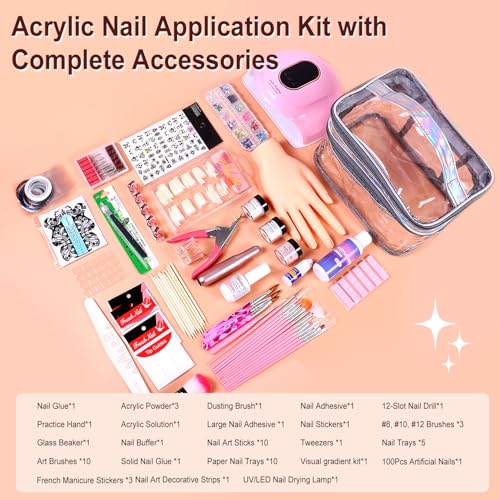 Acrylic Nail Kit for Beginners with UV Light & Drill - Nail Art Supplies