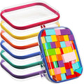 Sanwuta Assorted Color Clear Hard Zipper Cases Set of 6, 9.84 x 7.87 x 2 Inches