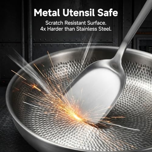 Pexucalm 11.8-Inch Titanium Non-Stick Frying Pan with Lid - Single