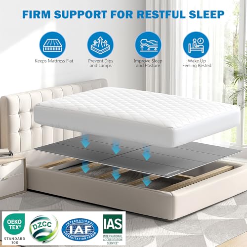 Queen Size Heavy Duty Bunkie Board - 60x80 Support Bed Foundation, Split & Foldable