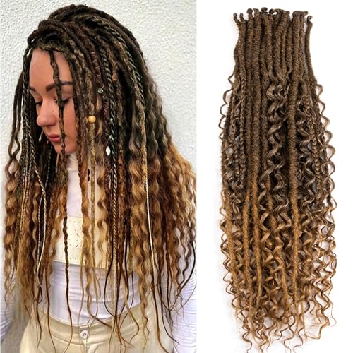 Lovenea 24 Inch 3-in-1 Synthetic Dreadlock Extensions 30 Strands SE-30S-24"/1B/27#