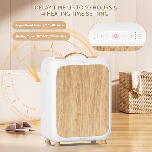 White Wooden Towel Warmer Bucket with Timer & Fragrance - Keeps 2 Towels Warm