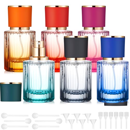 Refillable Perfume Bottles Set - 6 Multicolor 50ml Spray Travel Containers Variation of THIS listing