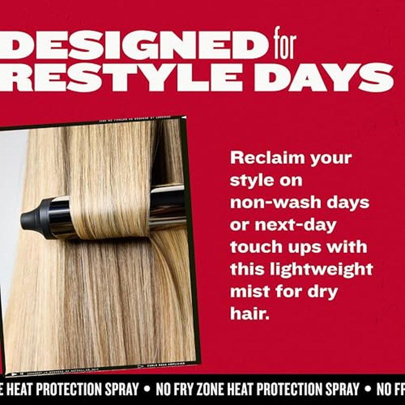 Bed Head by TIGI No Fry Zone Dry Heat Protectant Mist, 450¡ÆF Thermal Protection, 72-Hour Humidity Shield & Anti-Static Restyling Spray, 4.5 oz