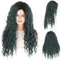 Long Curly Green Wig for Women - Deep Emerald 26 Inch Costume & Cosplay Hair