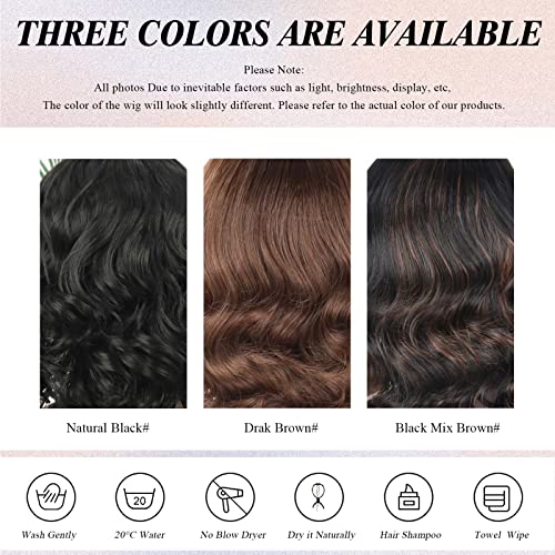 12 Inch Short Body Wave Headband Wig for Black Women - Synthetic, Glueless, 1B#