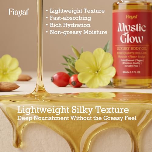 Luxury Firming Body Oil with Rose Quartz Roll-On - Red, 1.7 Fl Oz Pack of 2