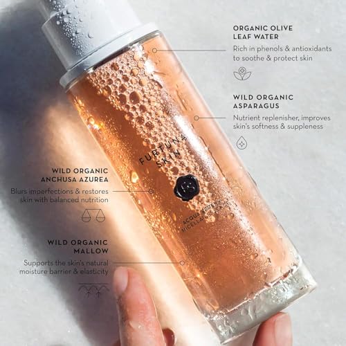 Furtuna Skin Micellar Cleansing Essence Water 0.5 Fl Oz - Dual-Use Cleanser & Toner, Organic Botanicals, Sensitive Skin, 15ml