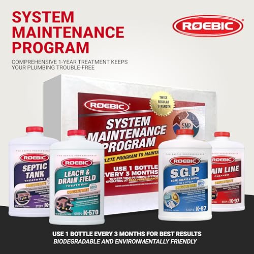 Septic System Maintenance Kit with Bacterial Treatment - 4 Quarts All-in-One Care Solution