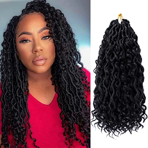Dorsanee Goddess Faux Locs Crochet Hair - Short 12 Inch, Pack of 7, #1B