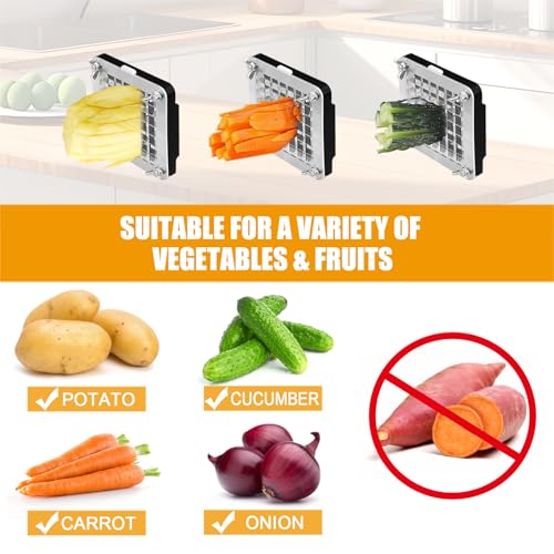 Electric French Fry Cutter Stainless Steel Potato Slicer for Commercial & Home Use