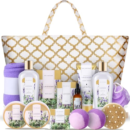 Spa Luxetique Light Lavender 15-Piece Spa Gift Set with Tote — Bath & Body Collection for Women