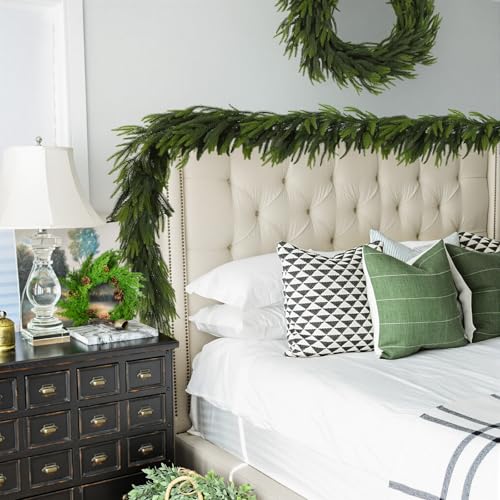 12ft Artificial Norfolk Pine Garland - Real Touch Christmas Greenery for Indoor Outdoor Decor Variation of 1