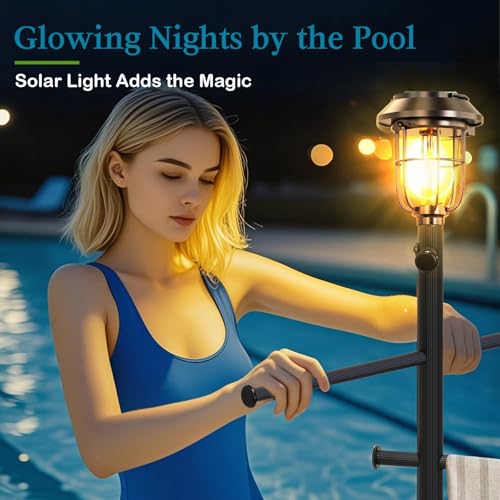 Large Outdoor Pool Towel Rack with Lights & Wheels - Stable & Adjustable