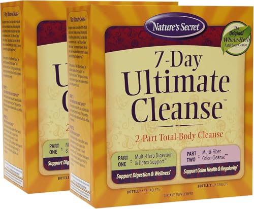 7-Day Total Body Cleanse Duo - 72 Count (Pack of 2) for Digestive Support & Detox