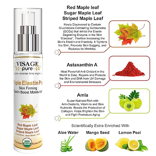 Visage Pure Triple Elastin Pro Moisturizer - Skin Firming Antiaging Cream