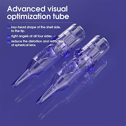 Tattoo Cartridge Needles Set 5 Sizes #12 RL - 50 Pack Assorted for All Machines