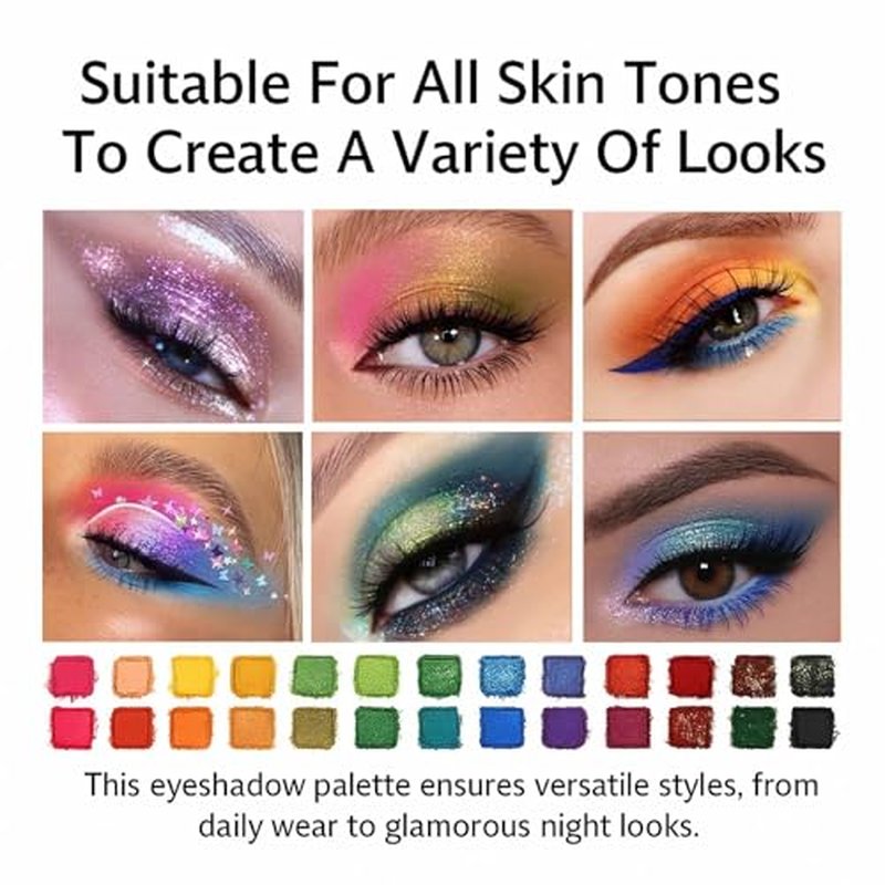 K'APEINE Colorful Eyeshadow Palette, 40Colors Makeup Eyeshadow Matte Metallic Shimmer Pearl Glitter Eye Shadow Rainbow Color Makeup Kit for Women Girls