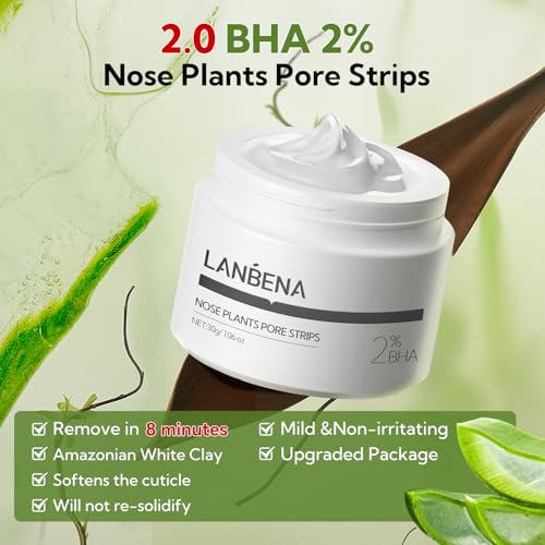 LANBENA 2-Pack Pore Strips + Bamboo Charcoal Mask with Aloe Variation – 2% Salicylic Acid Deep Clean