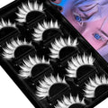 Halloween White False Lashes Extension Tools Japanese Anime Cosplay Natural Makeup Looking Masquerade Party Eye Lashes (02B)
