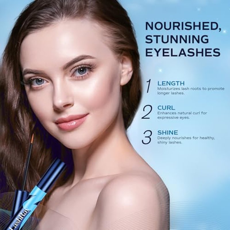 Advanced Lash Serum for Eyelash Growth: LashRay Renewing Eyelash Serum, Peptide-Infused Lash Enhancing Treatment to Grow Longer Thicker Natural Lashes for Women, 0.1 oz
