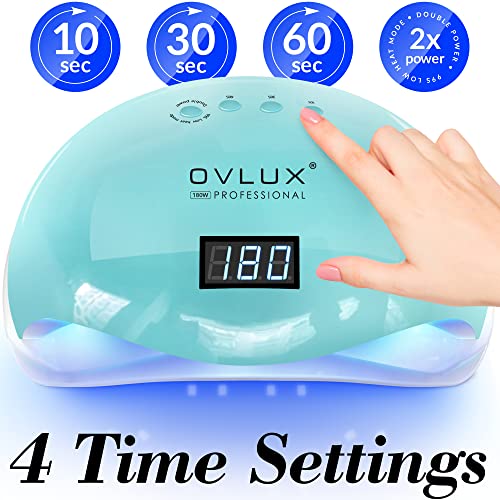 UV LED Nail Lamp 180W with Auto Sensor & LCD Display - Tiffany Variation