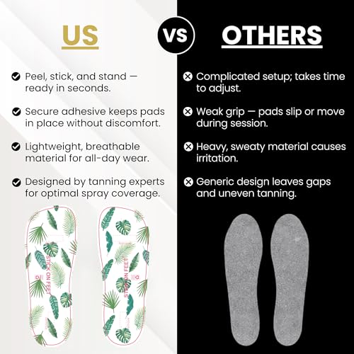 Disposable Feet Pads for Sunless Tanning 60 Pairs Palm Leaf Pattern