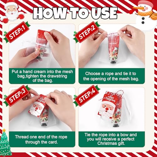 Christmas Hand Cream Gift Set with Organza Bags for Women - 50 Pack