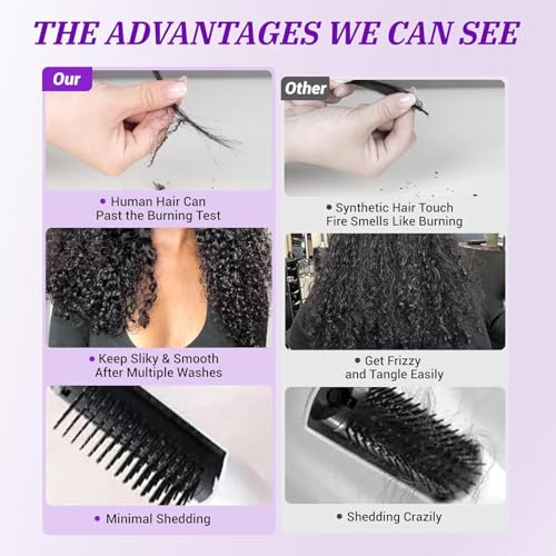 16 Inch Human Burmese Curly Braiding Hair - 1B/Black, 100% Virgin, Spiral Ends