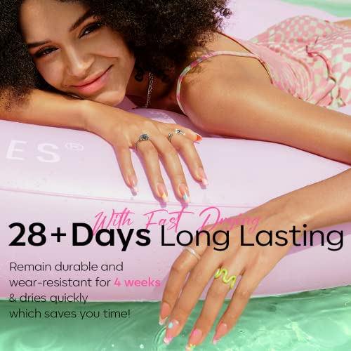 modelones 24Pcs Neon Gel Nail Polish Set, 20 Colors Rainbow Gel Polish Set with Glitter & Glossy & Matte Top + Base Coat Soak Off LED Nail Art Kit Salon at Home