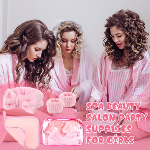 Spa Party Supplies Set for Girls – Headbands, Wristbands, Scrunchies & Cosmetic Bags