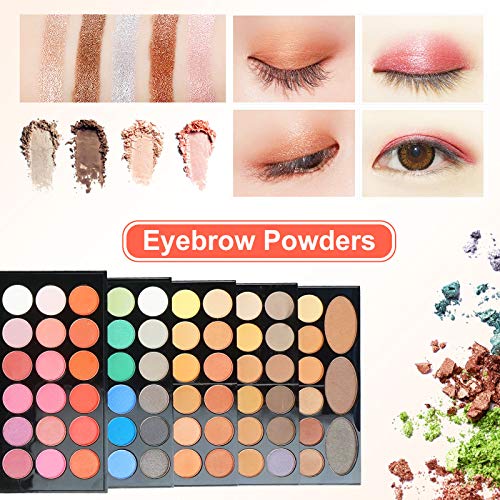 JasCherry 148-Color Shadow Palette with 60 Matte + 82 Shimmer Shades + 3 Blush/3 Brow Kit