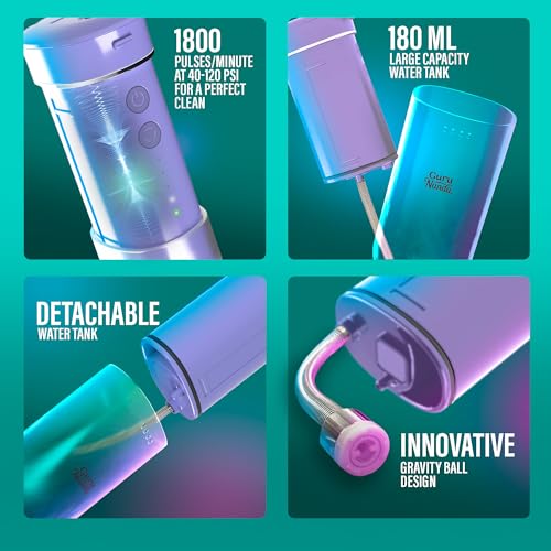 Lavender Portable Water Flosser for Sensitive Gums - Cordless & Travel-Friendly