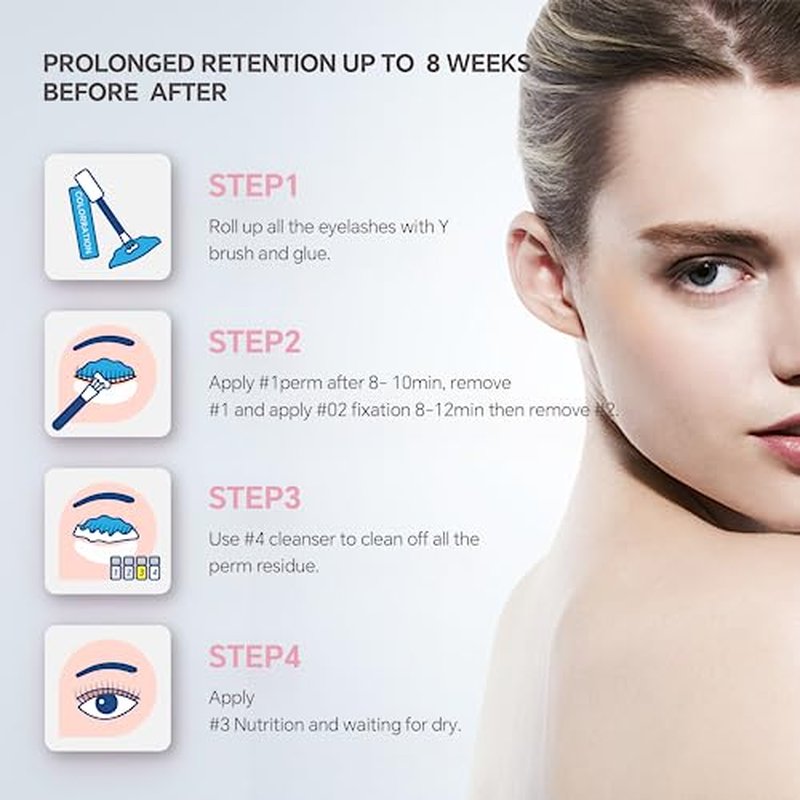 2023 Upgraded Eyelash Lift Kit,Eyelash Perm Kit,Eyelash Perm Professional Curling Extension Set,Semi-Permanent Perming Wave Suitable For Salon and Home Use
