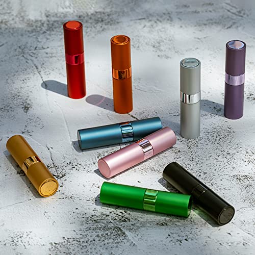 Multi-Colored Refillable Travel Perfume Atomizer Bottle 8ml - Pack of 9