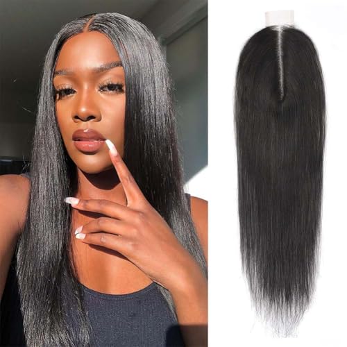 Human Hair Lace Closure 2x6 HD Straight Brazilian Virgin 10 Inch Natural Color