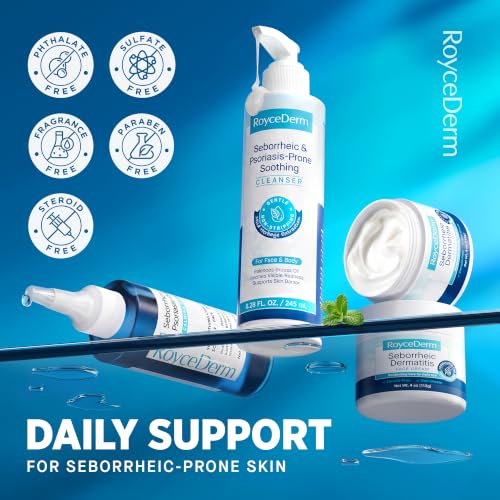 Seborrheic Dermatitis Care Set Face Wash Serum & Face Cream - Fragrance-Free Routine for Sensitive Skin