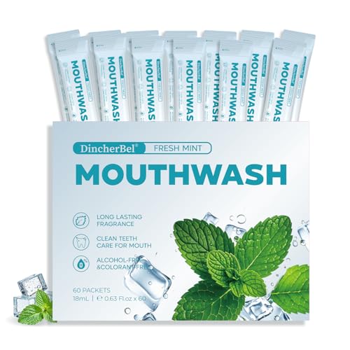 Travel Mint Mouthwash Packets - 60 Portable Fresh Breath, 0.63oz Each - Variation: Mint / 0.01 Fl Oz
