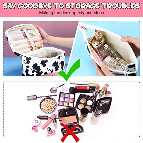 Set of 6 Cow Print Travel Makeup Bags Waterproof Cosmetic Organizer