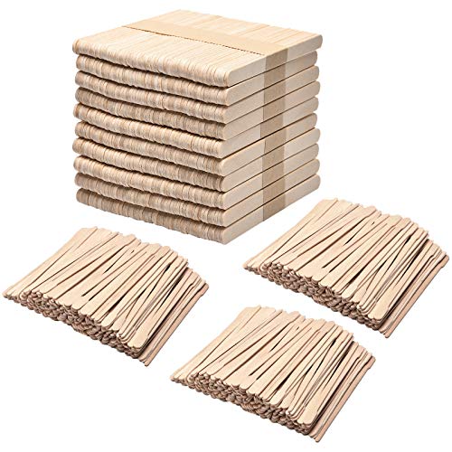 Maitys 1000 Pcs Wooden Wax Sticks Spatula Wax Applicator Sticks Wood Craft Sticks Include 500 Pcs Large Eyebrow Wax Applicator and 500 Pcs Small Wood Waxing Applicator Stick for Body Face Hair Removal