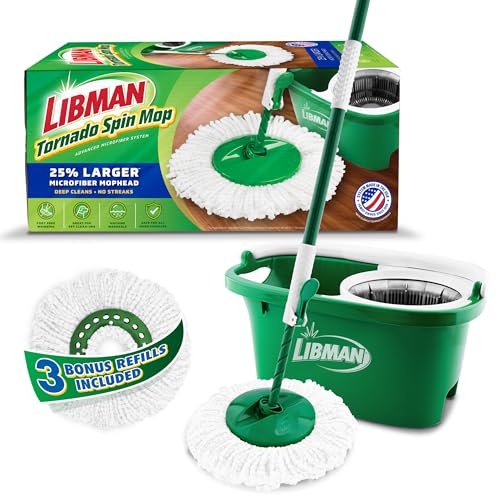 Libman Tornado Spin Mop System with Bucket & 3 Refills - Spin Mop Plus