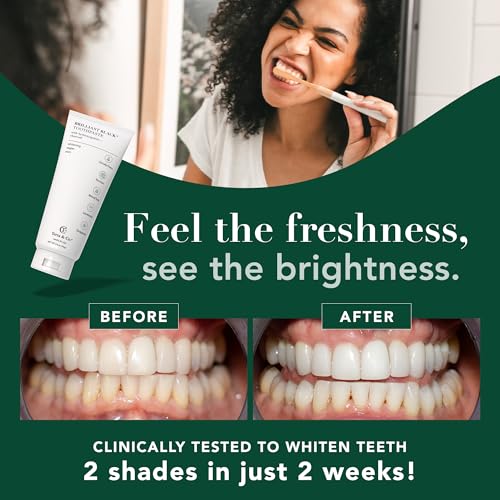 Whitening Toothpaste with Hydroxyapatite & Bamboo Charcoal - Mint, 3.4 oz, Pack of 2