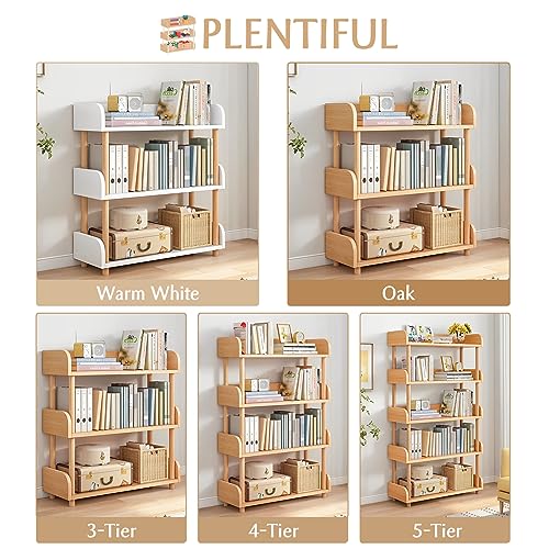 3-Tier Wooden Open Bookcase, Oak